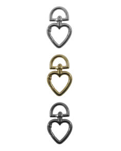 Circulo Heart Metal Clip with d Ring - Pack/6
