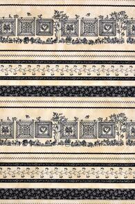 Maywood A Quilter'S Garden Qug Natural Black Stitched Stripe