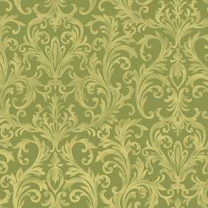 Maywood Roses On The Vine /Marti Michell Rov Green Elegant Scroll