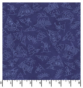Maywood Roly-Poly Snowmen Landscape Deep Navy
