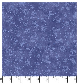 Maywood Roly-Poly Snowmen Mini Motifs Navy Blue
