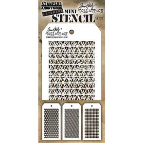 Stampers Anonymous Tim Holtz 3/pk Mini Layering Stencils - Set 27