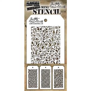 Stampers Anonymous Tim Holtz 3/pk Mini Layering Stencils - Set 26