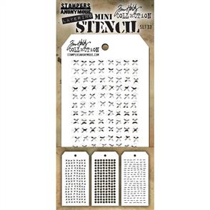Stampers Anonymous Tim Holtz 3/pk Mini Layering Stencils - Set 33