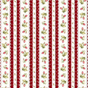 Maywood Welcome Home Flannel - Burgundy Floral Stripe