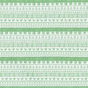 Maywood Wrendale Designs Fabric - Warm Wishes - Sweater Stripe Green