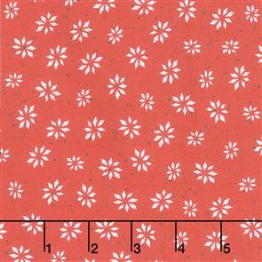 Maywood Wrendale Designs Fabric - Warm Wishes - Snowflake Star Red