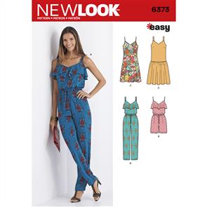 New Look Pattern 6373 Misses' Jumpsuit or Romper and Dresses