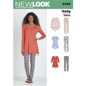 New Look Pattern 6439 Misses' Knit Tunics with Leggings