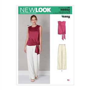 New Look Pattern 6662 Misses' Drape Top & Wide Leg Pants