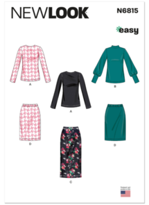 New Look Sewing Pattern Misses' Knit Tops and Skirt In Two Lengths N6815