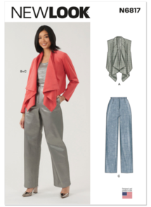 New Look Sewing Pattern Misses' Draped Front Vest, Jacket and Pants N6817