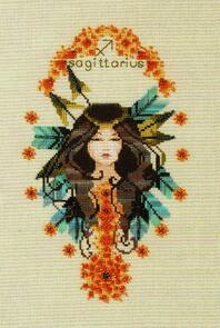Mirabilia Cross Stitch Pattern + Bead Pack: Zodiac Girls - Sagittarius