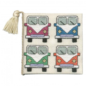 Textile Heritage Cross Stitch Kit Needle Case - Campervans