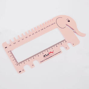 Knitpro Knitting Needle and Crochet Gauge with Yarn Cutter - Blush