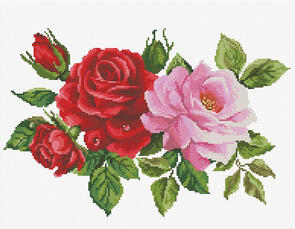 Needle Art World No-Count Cross Stitch Kit - Rose Bouquet