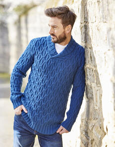Sirdar Man's Shawl Collar Sweater - Knitting Kit / Pattern