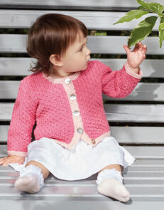 Sirdar Baby Two Colour Cardigan in Snuggly Cashmere Merino Knitting Pattern
