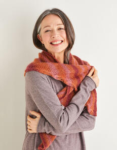 Sirdar Triangular Lace Leaf Shawl in  Shawlie - Knitting Kit / Pattern