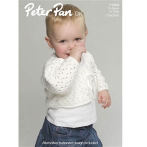 Peter Pan P1064 Crochet V-neck Cardigan and Bolero