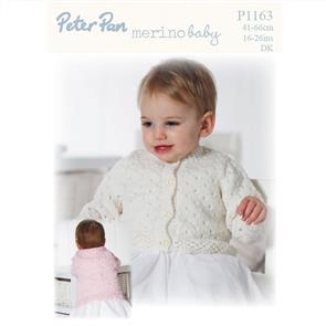 Peter Pan P1163 - Lacy Round and V Neck Cardigan - Knitting Pattern