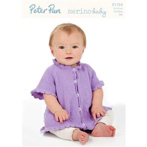 Peter Pan P1184 Flared Cardigan with Crochet Edging