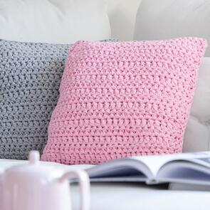 Hoooked RibbonXLSolid: Crochet Cushion kit - Sweet Pink