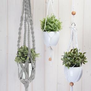 Hoooked Zpagetti : Macramé Hanging Basket kit - Grey