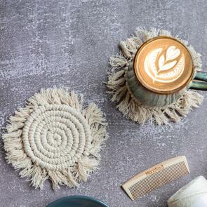 Hoooked Eco Barbante Spesso : Guscio Coasters - Almond