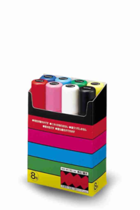 Uni Posca 15.0mm Extra-Broad Chisel 8 BOX - Assorted