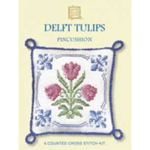Textile Heritage Cross Stitch Kit Pincushion – Delft Tulips