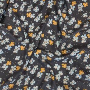 Domotex 100% Viscose - 125gsm Blue & Orange Petals