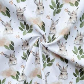 Domotex Cotton Digital Prints - 115gsm Bunny White/Green