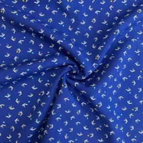 Domotex 100% Viscose - 125gsm Blue & White Pattern
