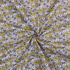 Domotex 100% Cotton - 115gsm Yellow & White Flowers