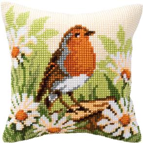 Vervaco Cross Stitch Cushion Kit - Robin