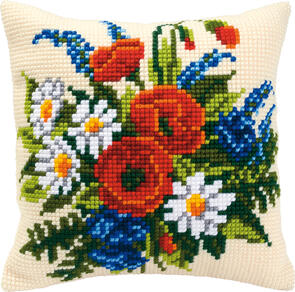 Vervaco Cross Stitch Cushion Kit - Field-flowers