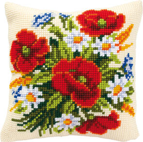 Vervaco Cross Stitch Cushion Kit - Flowers #3