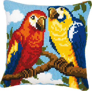 Vervaco Cross Stitch Cushion Kit - Parrots