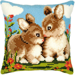 Vervaco Cross Stitch Cushion Kit - Rabbits