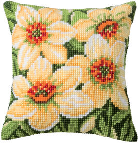 Vervaco Cross Stitch Cushion Kit - Daffodils