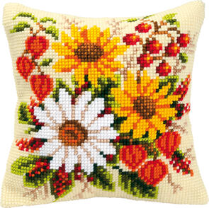 Vervaco Cross Stitch Cushion Kit - Floral delight