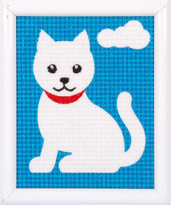 Vervaco Canvas Kit - A white cat