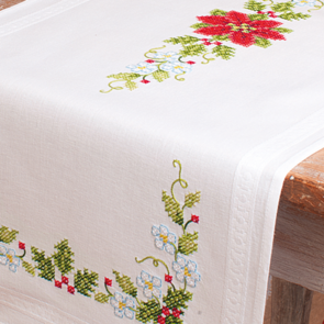 Vervaco Table Runner Kit - Poinsettias