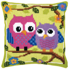 Vervaco Cross Stitch Cushion Kit - Owls on a branch