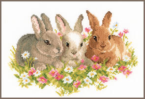 Vervaco Cross Stitch Kit - Rabbits in a field