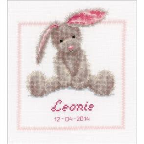 Vervaco Counted Cross Stitch Kit 7.5"X8.5" - Cute Bunny Record