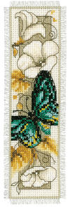 Vervaco Cross Stitch Bookmark Kit - Butterfly on flowers V