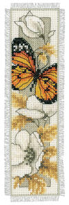Vervaco Cross Stitch Bookmark Kit - Butterfly on flowers IV