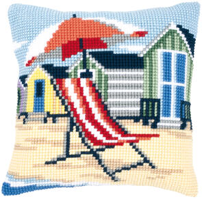 Vervaco Cross Stitch Cushion Kit - On the beach